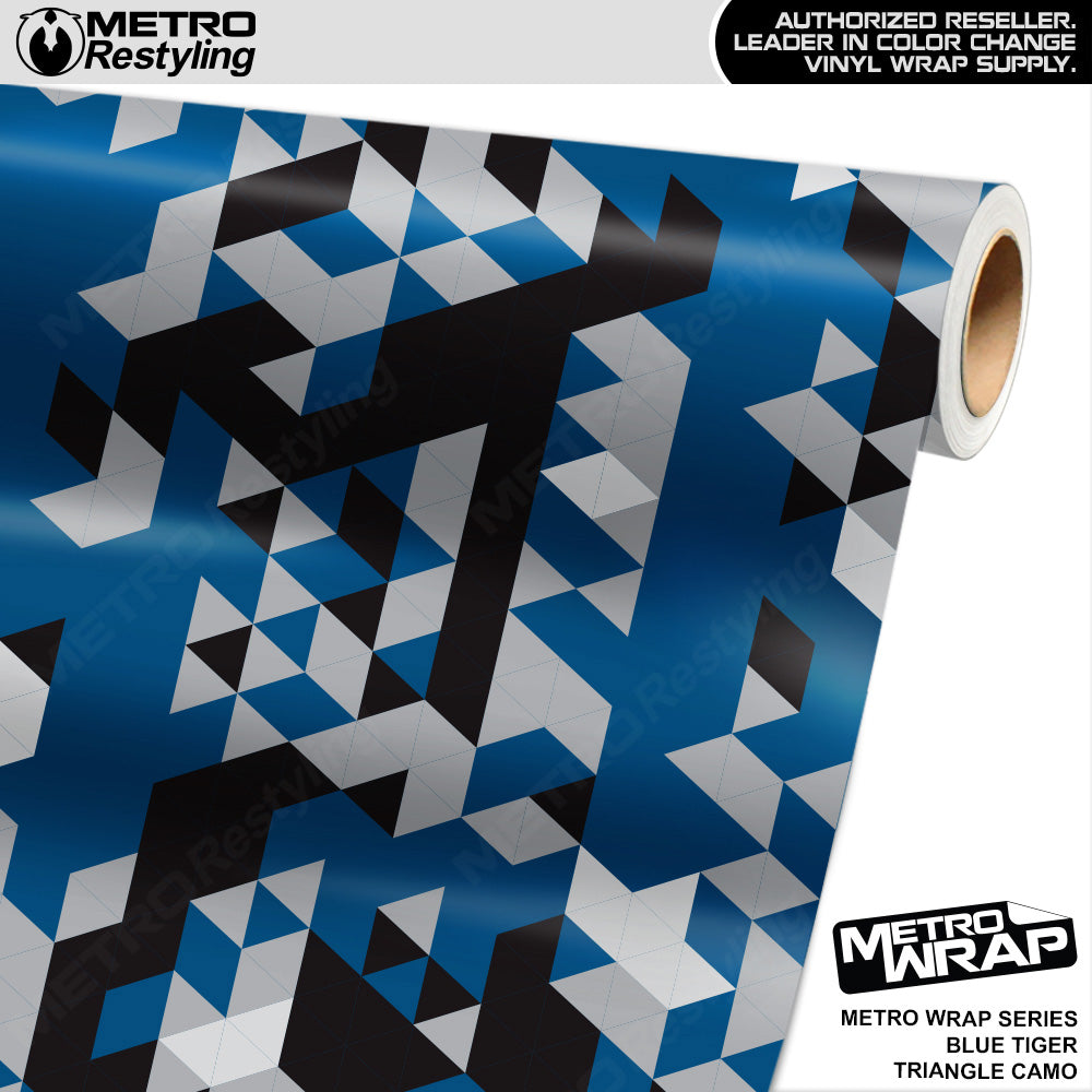 Metro Wrap Triangle Blue Tiger Camouflage Vinyl Film