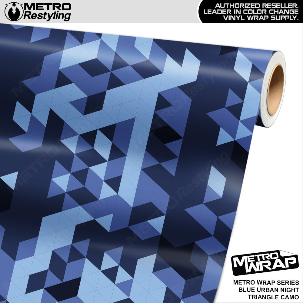 Metro Wrap Triangle Blue Urban Night Camouflage Vinyl Film