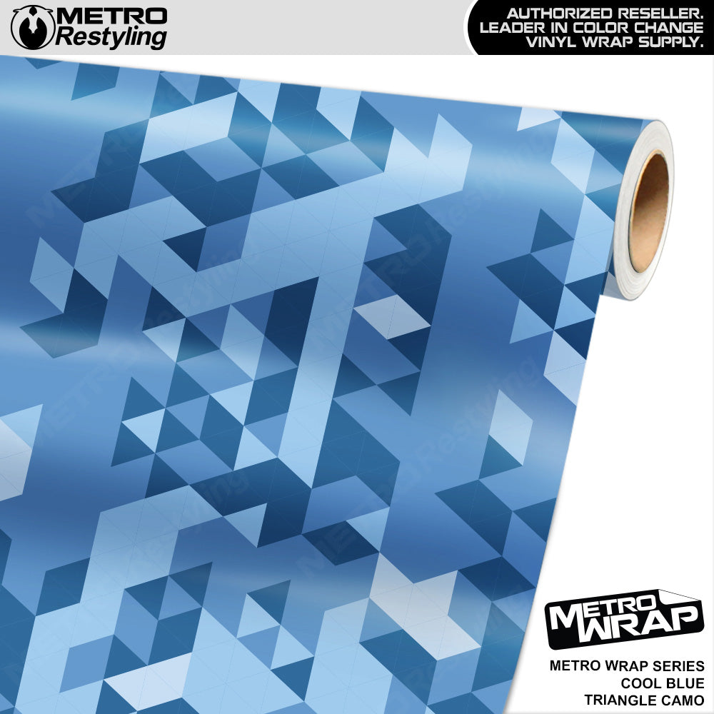 Metro Wrap Triangle Cool Blue Camouflage Vinyl Film