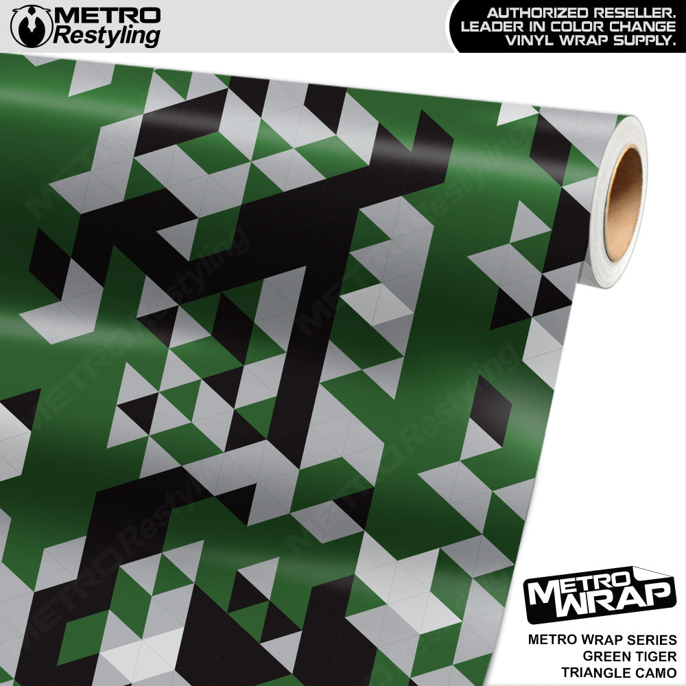Metro Wrap Triangle Green Tiger Camouflage Vinyl Film