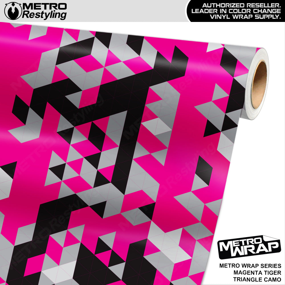 Metro Wrap Triangle Magenta Tiger Camouflage Vinyl Film