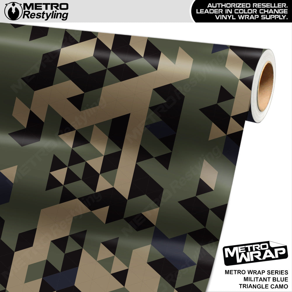 Metro Wrap Triangle Militant Blue Camouflage Vinyl Film