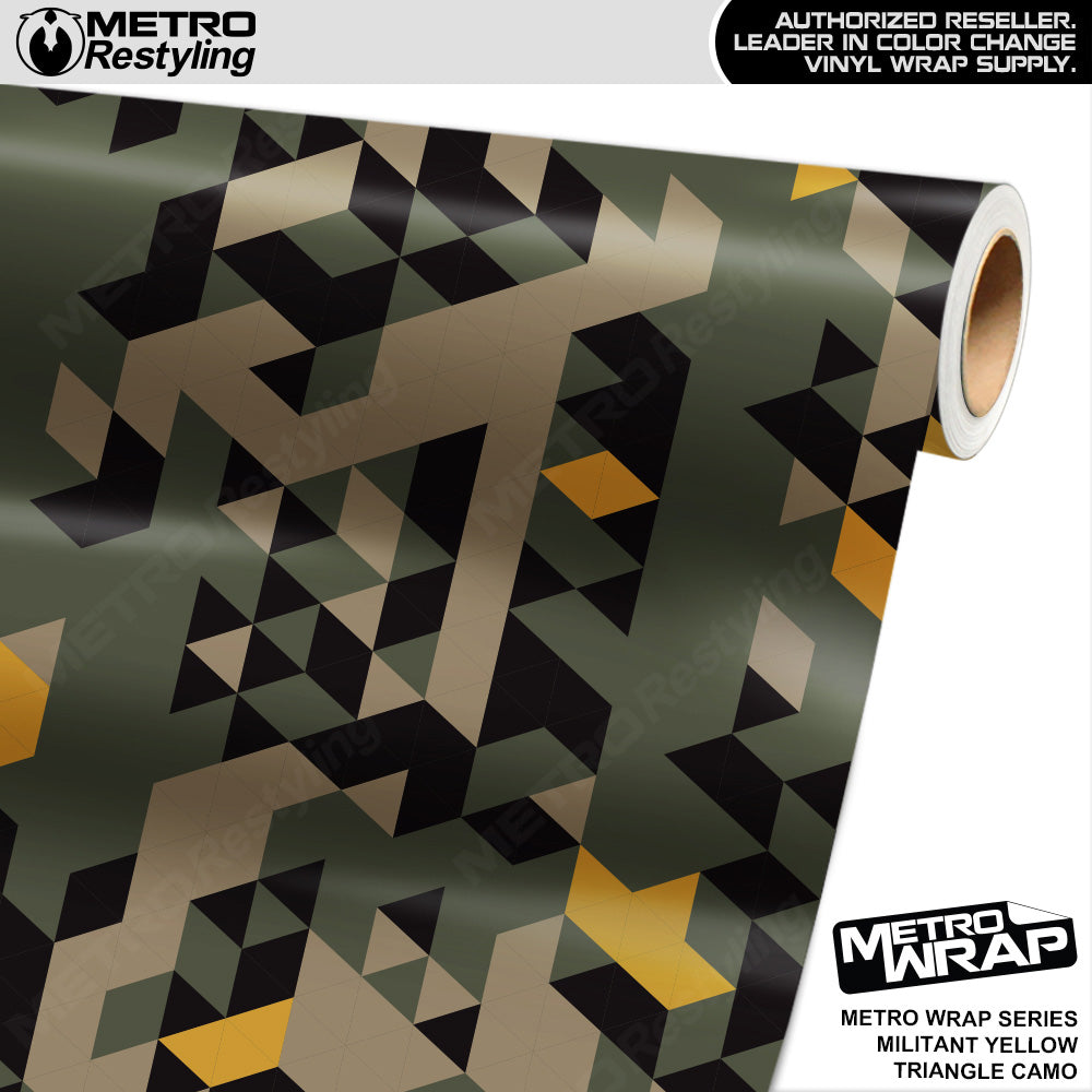 Metro Wrap Triangle Militant Yellow Camouflage Vinyl Film