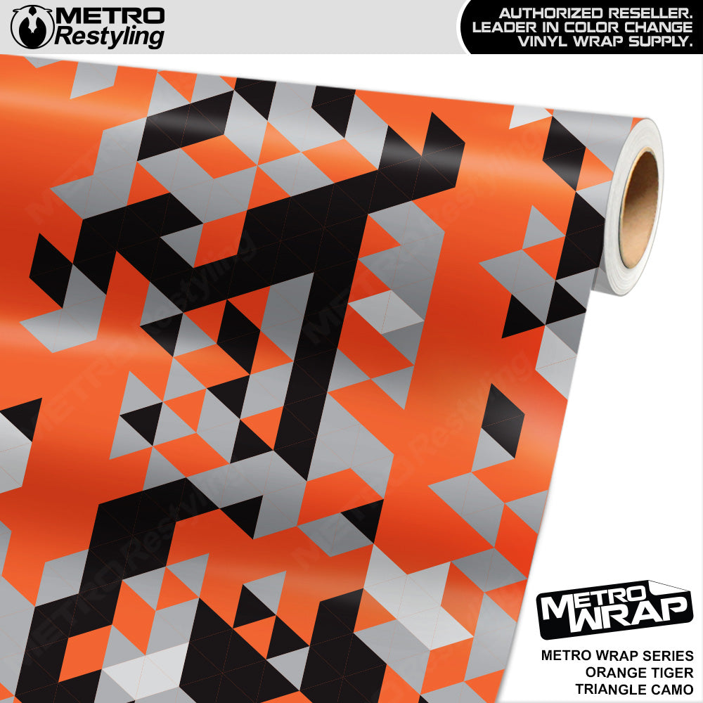 Metro Wrap Triangle Orange Tiger Camouflage Vinyl Film
