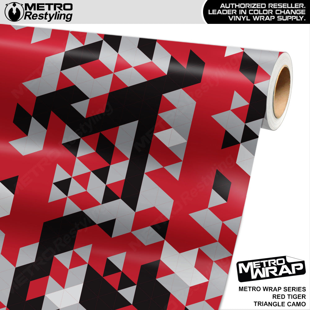 Metro Wrap Triangle Red Tiger Camouflage Vinyl Film