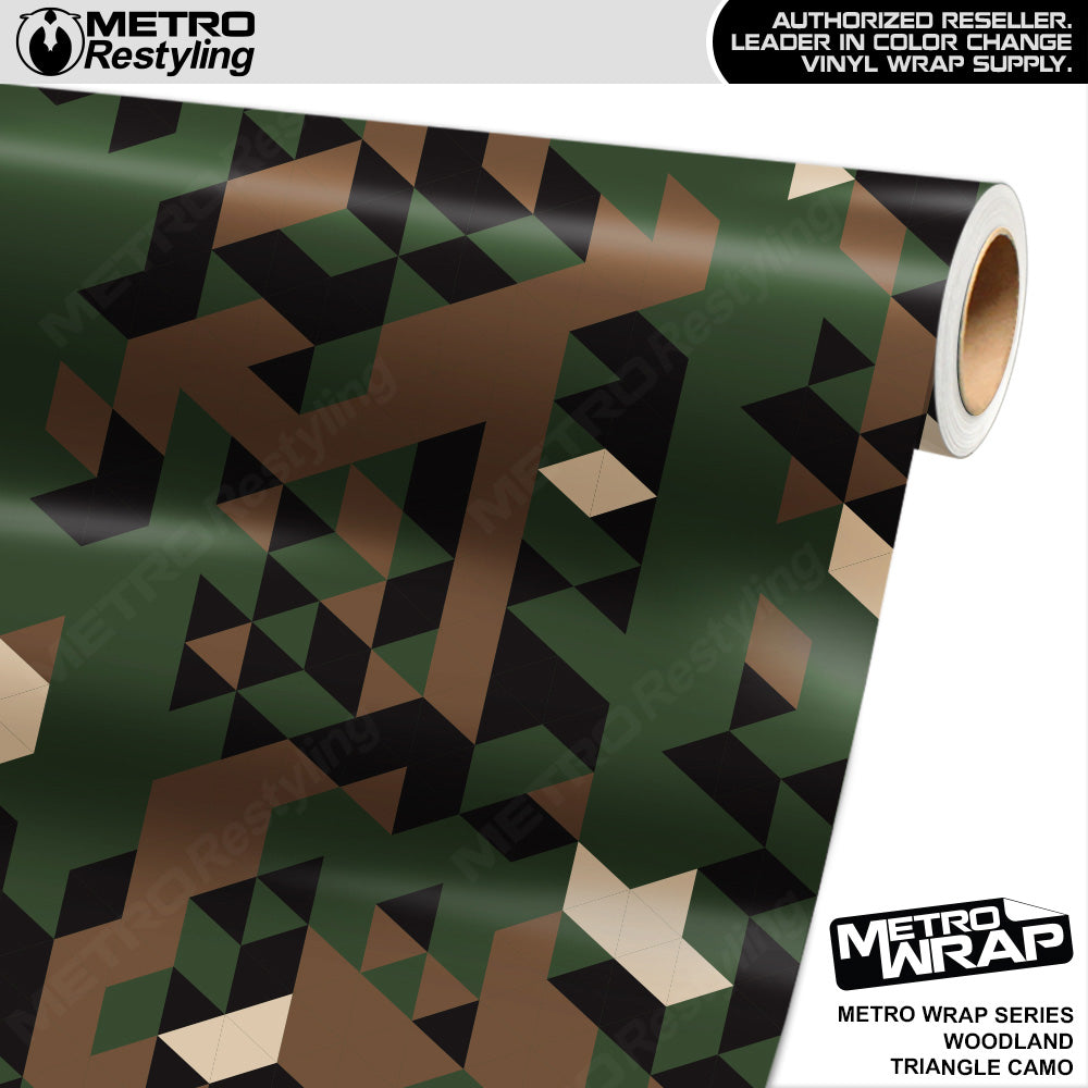 Metro Wrap Triangle Woodland Camouflage Vinyl Film