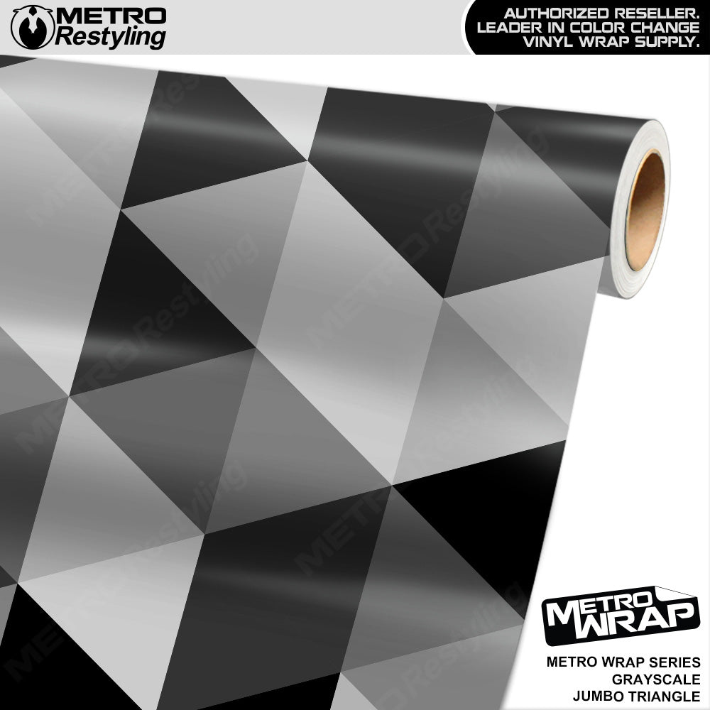 Metro Wrap Jumbo Triangle Grayscale Camouflage Vinyl Film