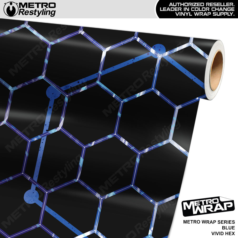 Metro Wrap Vivid Hex Blue Camouflage Vinyl Film