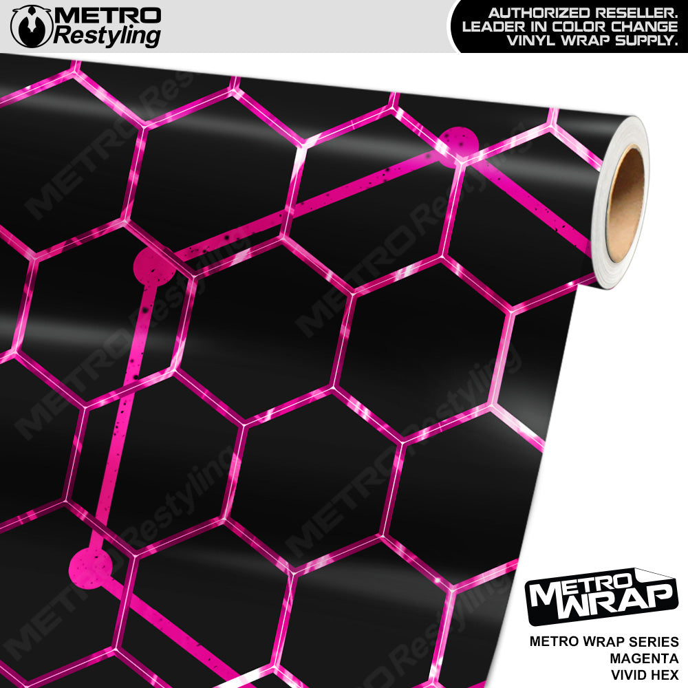 Metro Wrap Vivid Hex Magenta Camouflage Vinyl Film