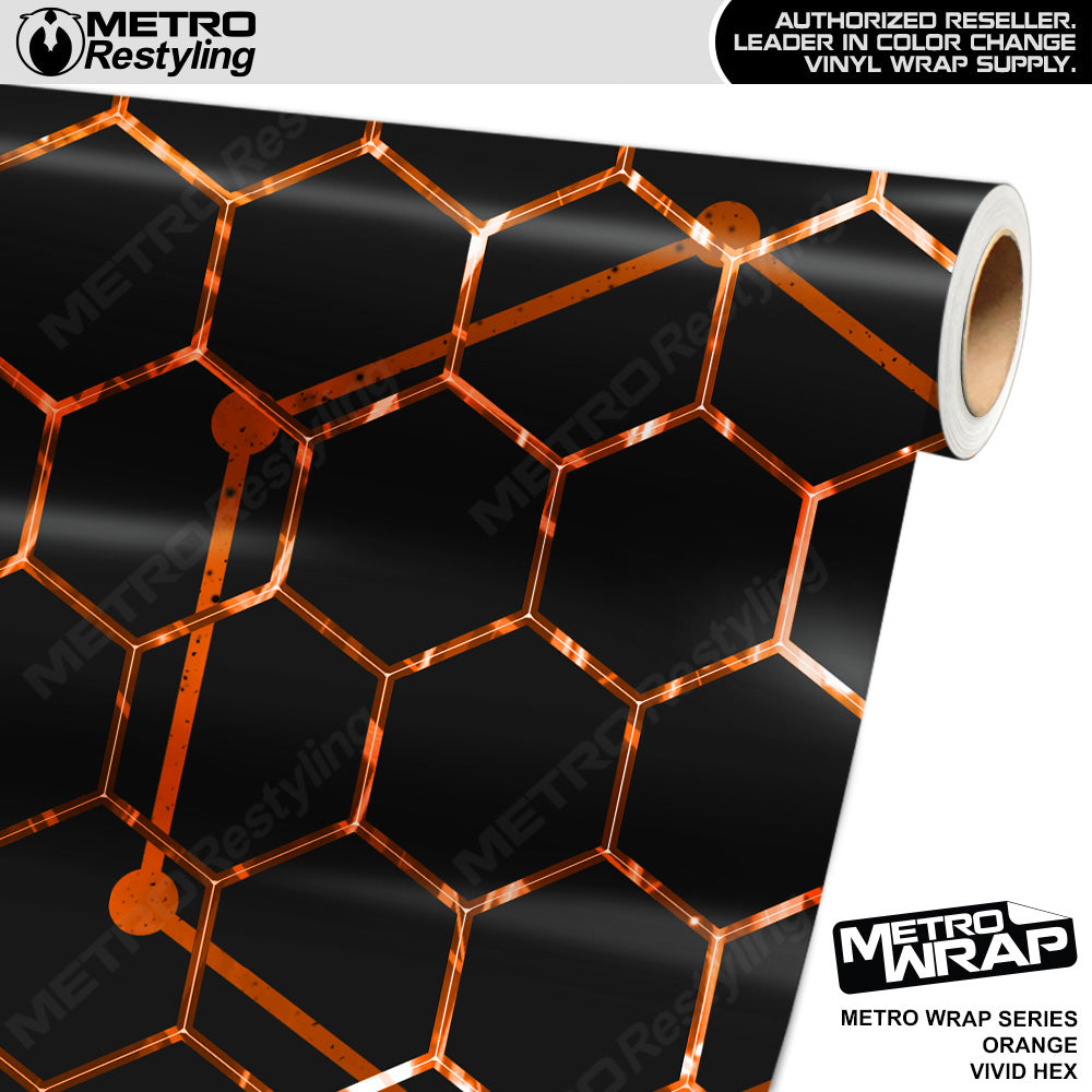 Metro Wrap Vivid Hex Orange Camouflage Vinyl Film