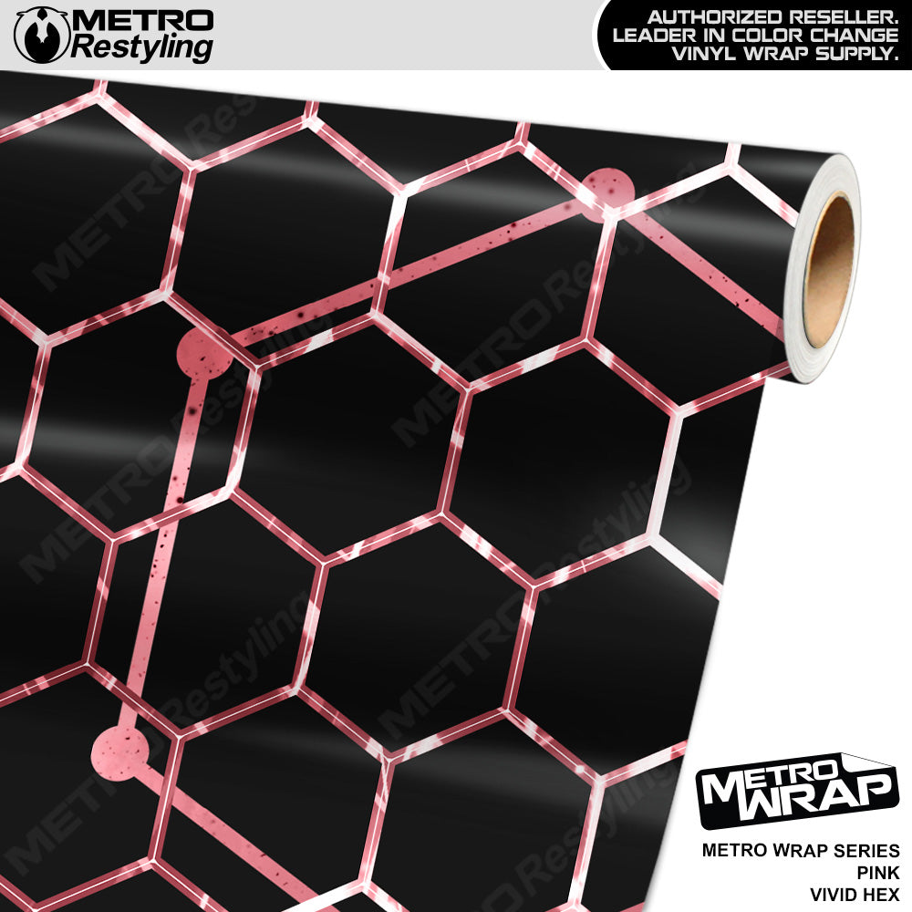 Metro Wrap Vivid Hex Pink Camouflage Vinyl Film