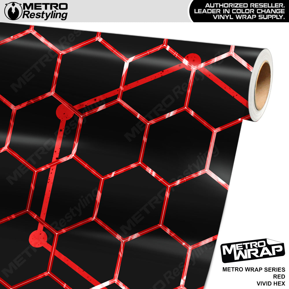 Metro Wrap Vivid Hex Red Camouflage Vinyl Film