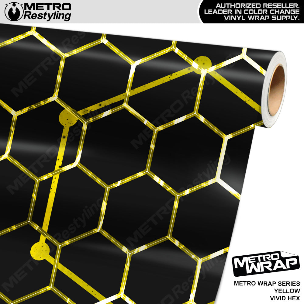 Metro Wrap Vivid Hex Yellow Camouflage Vinyl Film